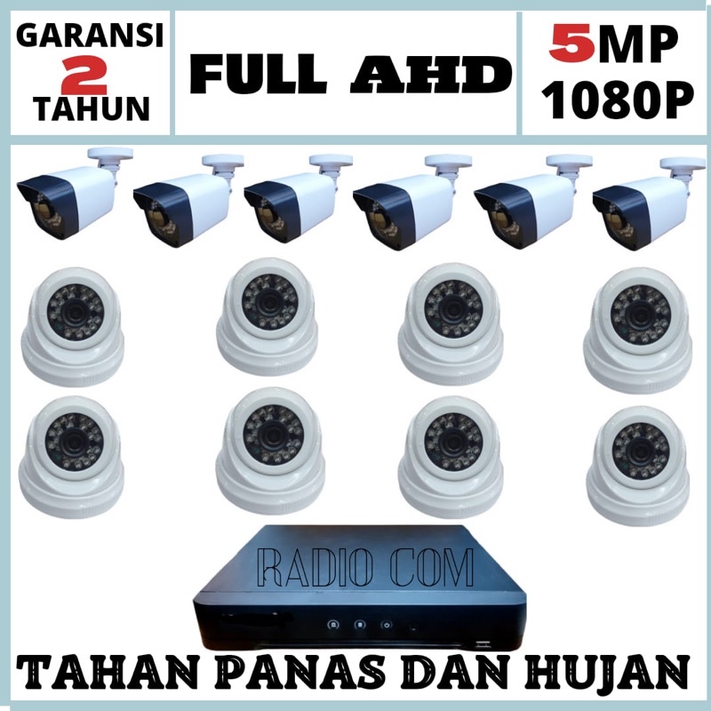 PAKET CCTV 16 CHANNEL 14 KAMERA LENSA 5MP 1080p IR SONY