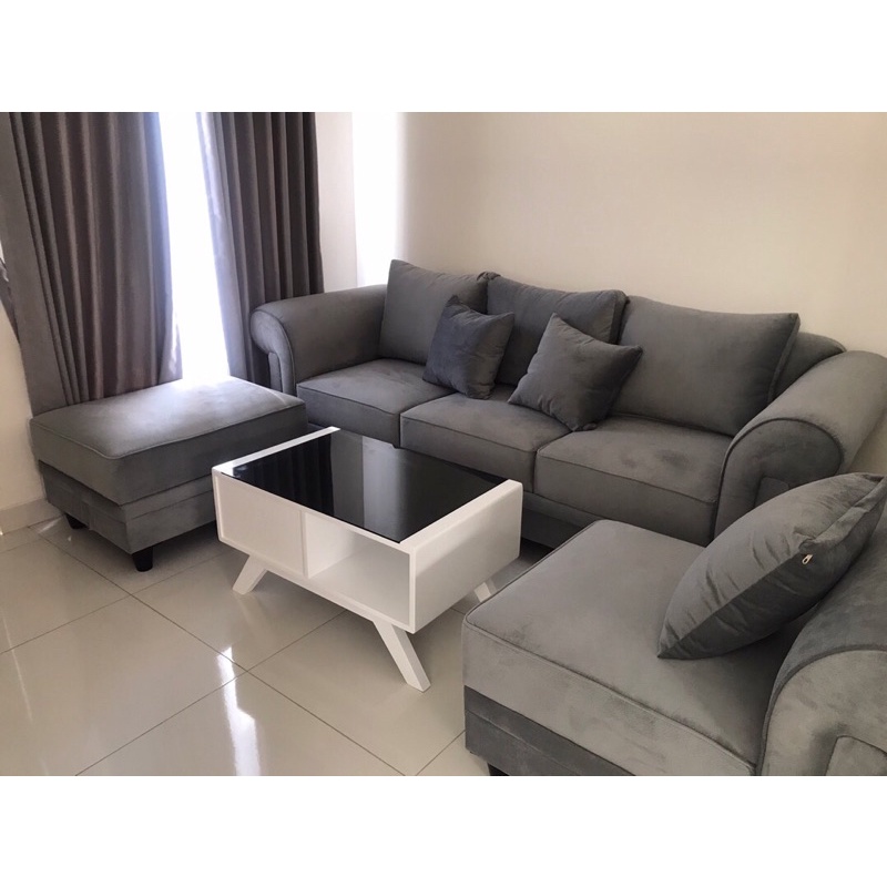 sofa L putus + pup + meja