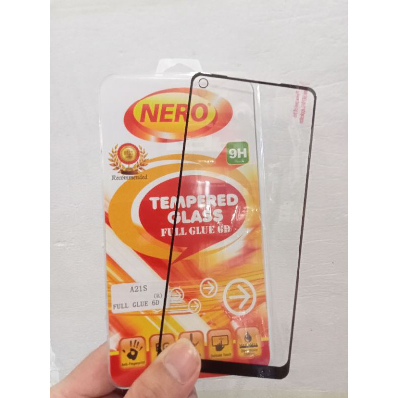 SAMSUNG F52 5G A21S TEMPERED GLASS NERO FULL COVER FULL GLUE
