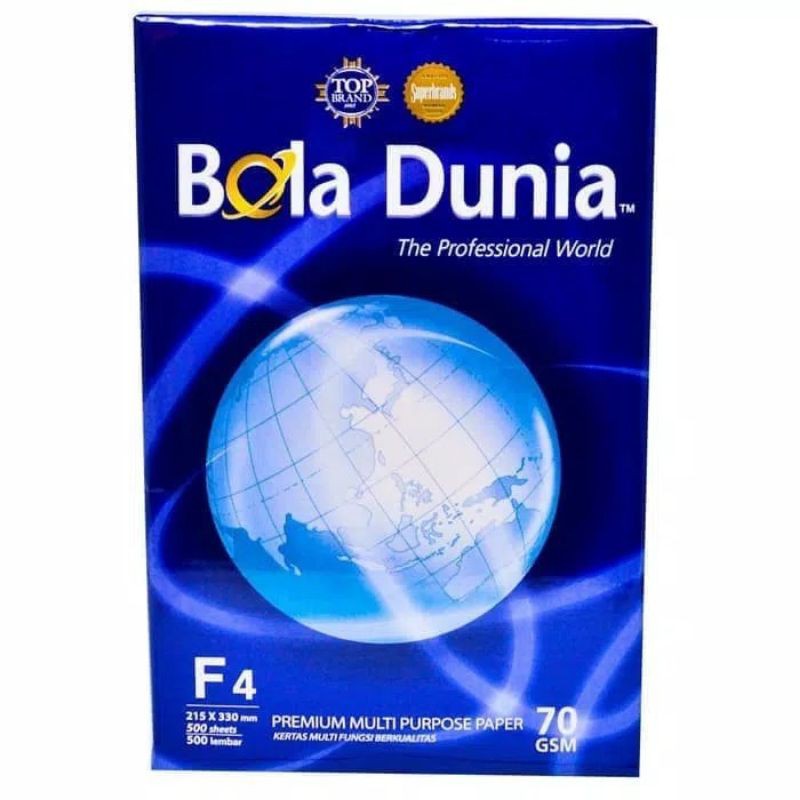 

Kertas HVS F4 70 gr Bola Dunia.