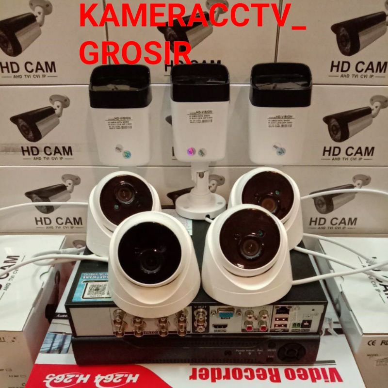 PAKET CCTV 4MP 1080P 8 CHANNEL 7 KAMERA KOMPLIT