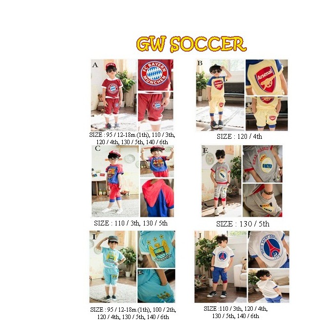 GW SOCCER / BAJU FASHION ANAK LAKI-LAKI / SETELAN ANAK