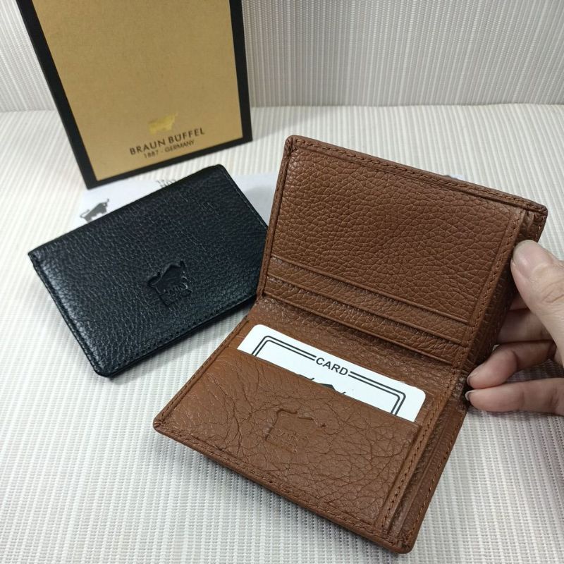 Card holder / Dompet kartu Braun kulit sapi asli + box