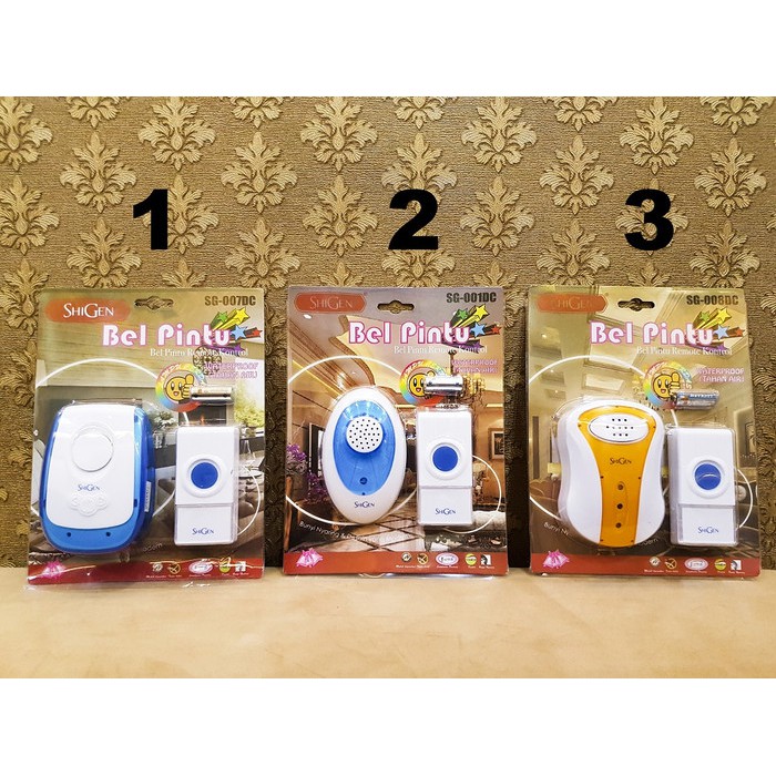 Bel Pintu/Door Bell SHIGEN Wireless Tanpa Kabel Waterproof DC BATERAI/ AC LISTRIK/1RM