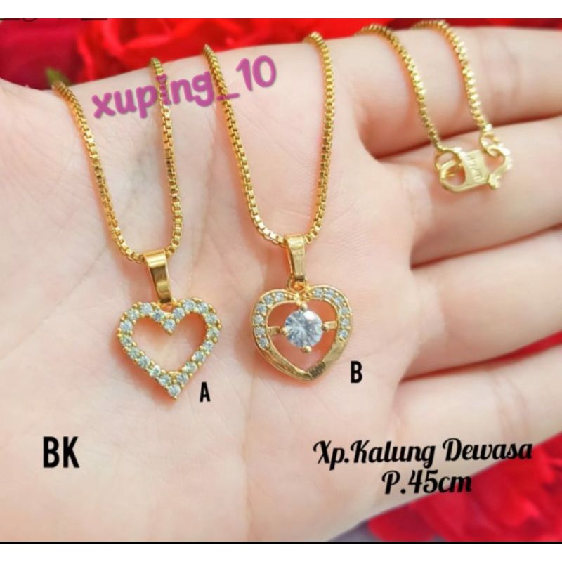 Kalung Dewasa motif Love simple elegan Gold,tidak karat *COD*