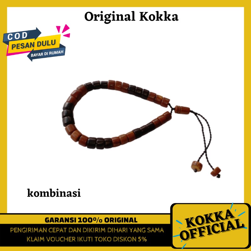 (COD) Gelang Tasbih Kayu Kaukah Marjan 33 Butir Asli Kaokah Kokkah Koka Kaoka Kauka By Kokka Officia