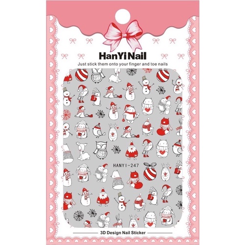 NAIL STICKER NATAL CHRISTMAS SANTA SNOW STIKER NATAL KUKU POHON NATAL STIKER NAILART