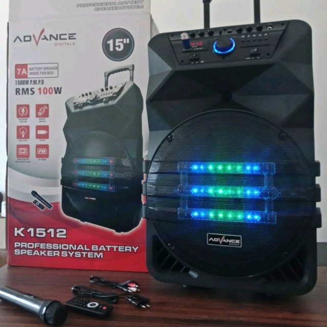 Advance Speaker Meeting Portable 15 inch ADVANCE K-1512 Bluetooth bonus 2 Mic