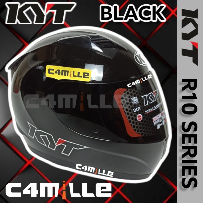 HELM KYT R10 R 10 SOLID BLACK FULL FACE