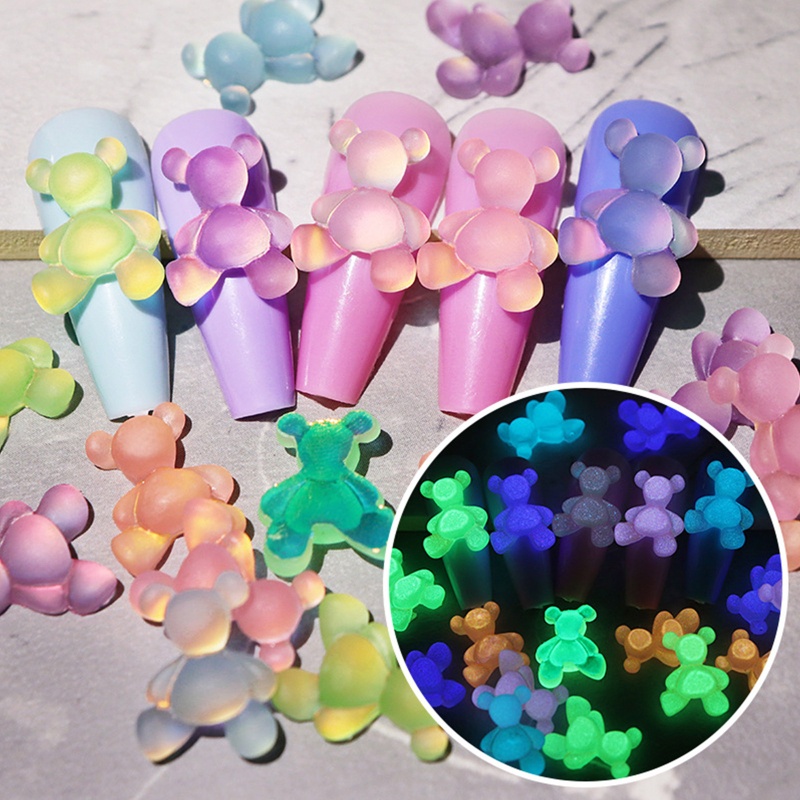 Siy Manikmanik Resin Bentuk Gummy Bear Warnawarni Untuk Aksesoris Perhiasan DIY