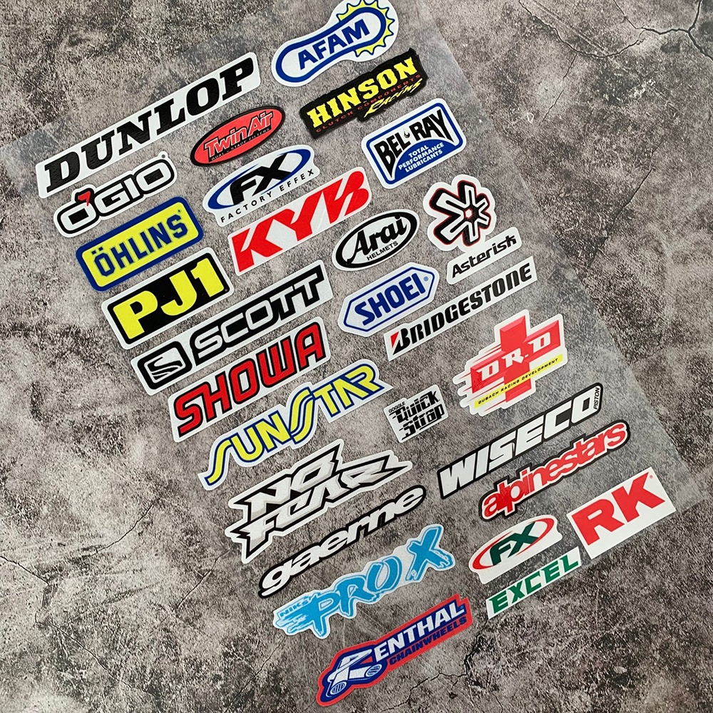 Reflective Moto GP Sticker SHOEI BRIDGESTONE OHLINS Logo Decal Motorcycle Helmet Decoration Stickers