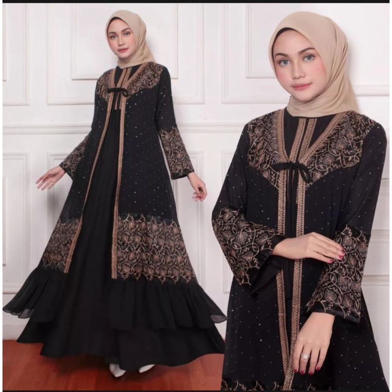 MO-Gamis Abaya Hitam/Gamis Arab/Gamis Syar'i/Baju Muslim