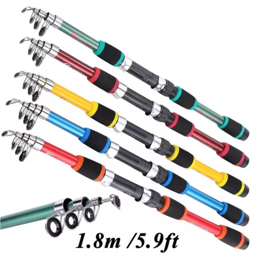 Sougayilang Spinning Fishing Rod Fishing Joran Pancing 1.8M Spinning Fishing Rod M Power Carbon Fibe
