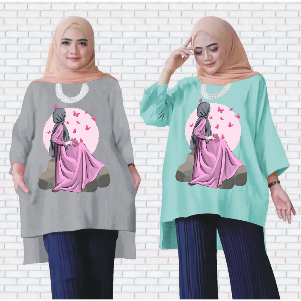 TUNIK WANITA / TUNIK WANITA DEWASA / TUNIK WANITA TERBARU 2021 KEKINIAN / WANITA ATASAN/OWL-XXLJUMBO