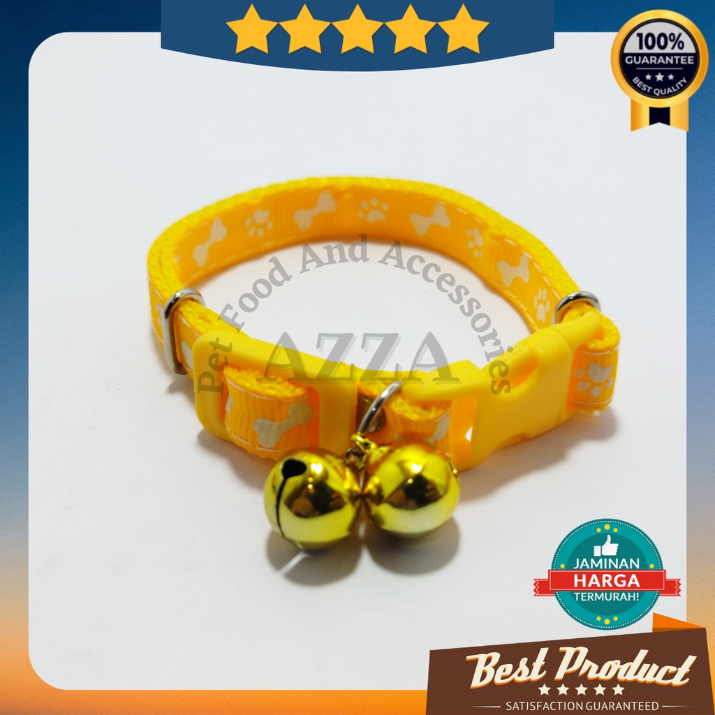 kalung kucing motif tulang lonceng isi 2 ukuran 12mm kualitas premium/aksesoris hewan peliharaan
