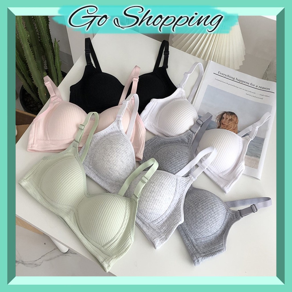 GO! BR484 BH Bra motif garis lurus Push Up Style Senam Zumba Yoga Pakaian Dalam Wanita Import