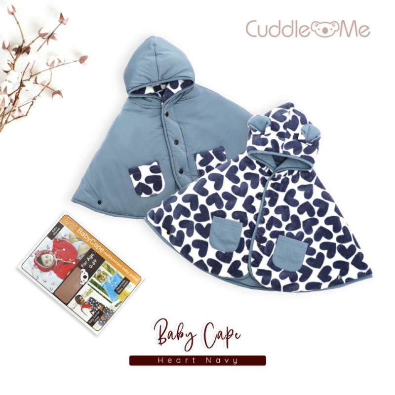 Jaket Anak CuddleMe BabyCape | Mantel Bayi Balita Cuddle Me Baby Cape | Grosir Cuddle Me BabyCape-Heart Navy