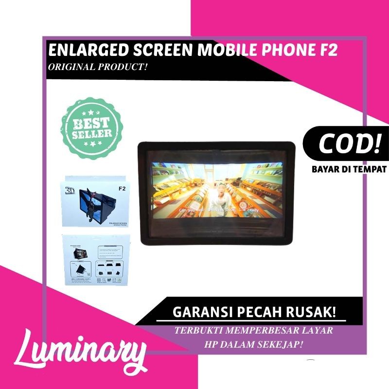 KACA PEMBESAR LAYAR HP ENLARGED SCREEN 3D F2 AKSESORIS HANDPHONE PROYEKTOR ASESORIS HP