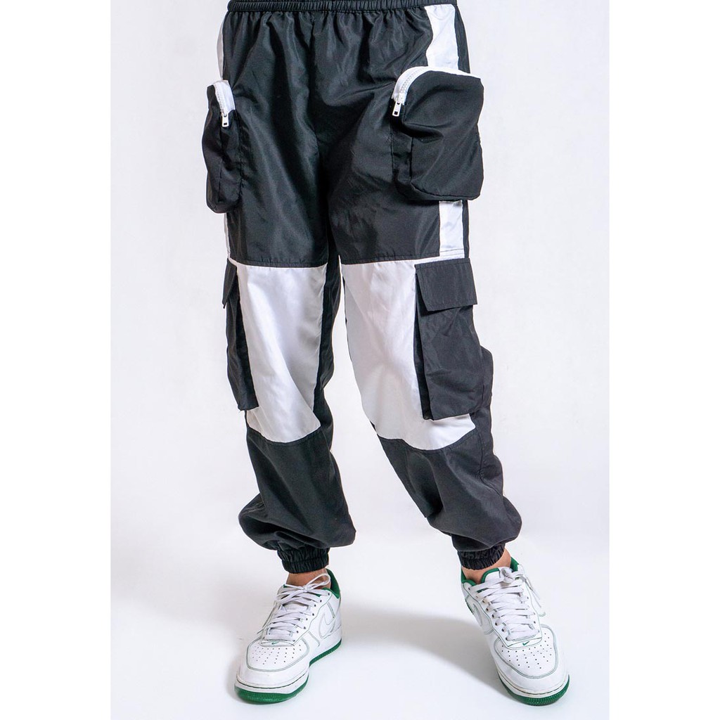 OCWA HEXA CARGO PANTS BLACK AND WHITE