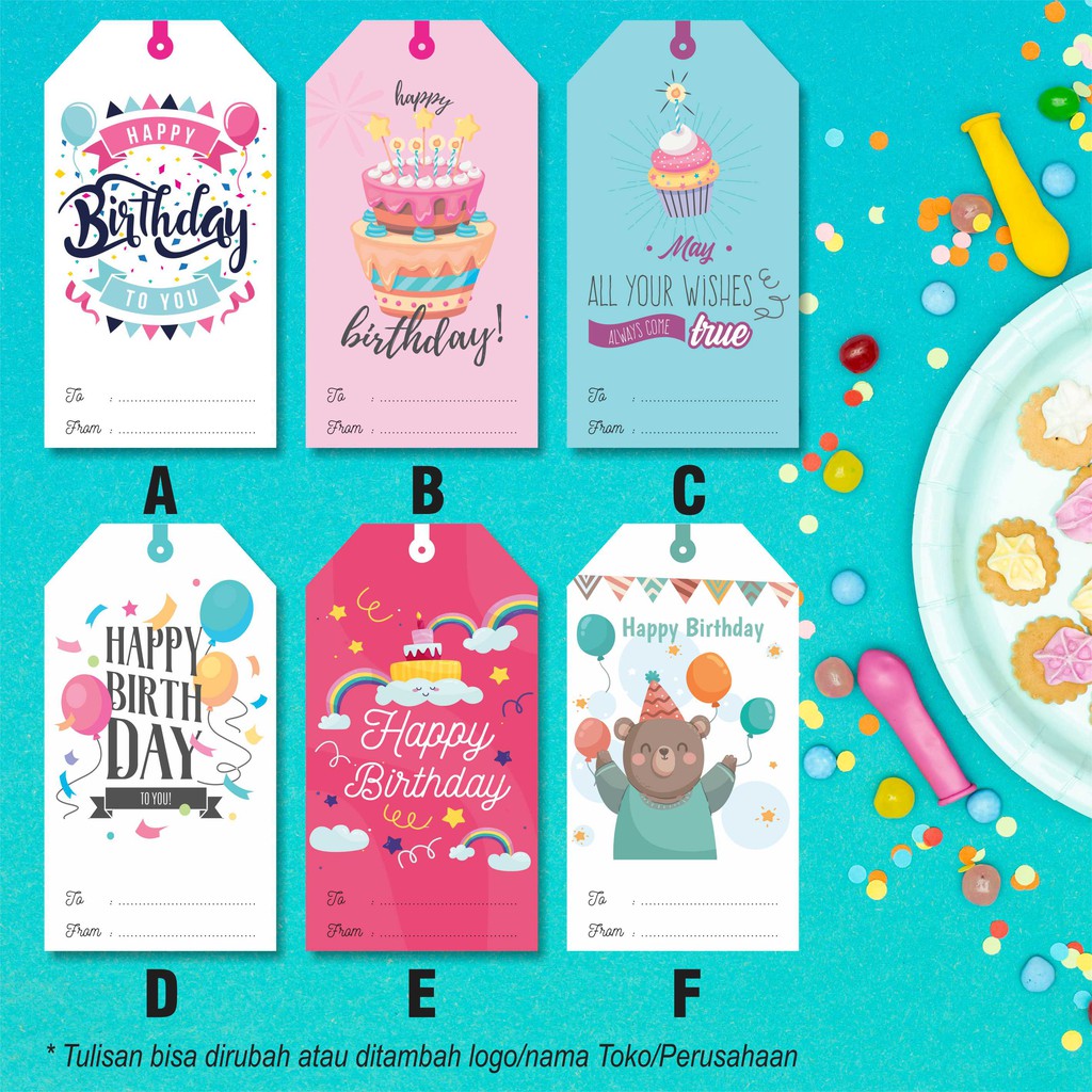 

Hang Tag/Kartu Hadiah untuk acara Ulang tahun, Birtday bentuk unik