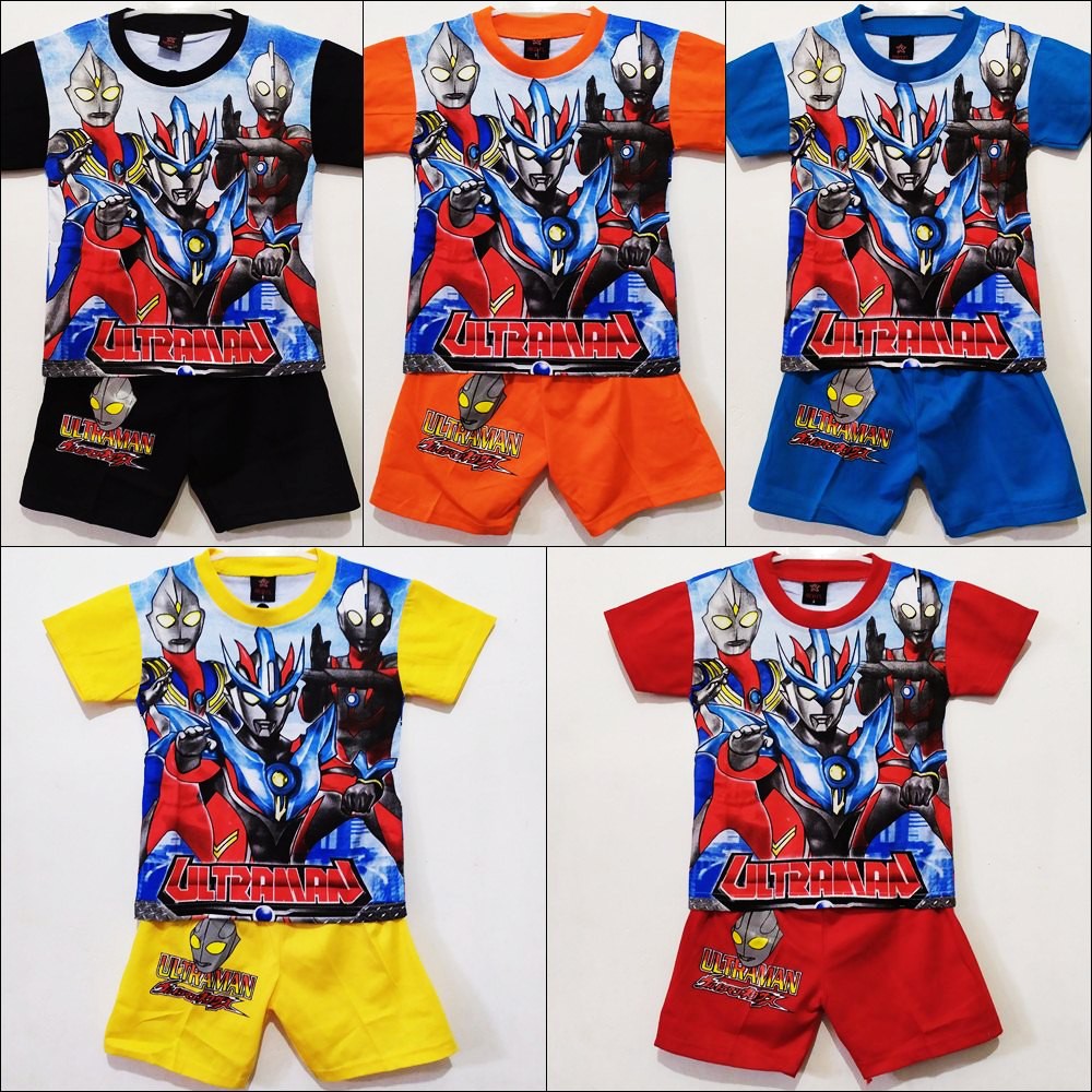 Setelan Baju  kaos anak  cowok FULL  PRINT  DEPAN BELAKANG 