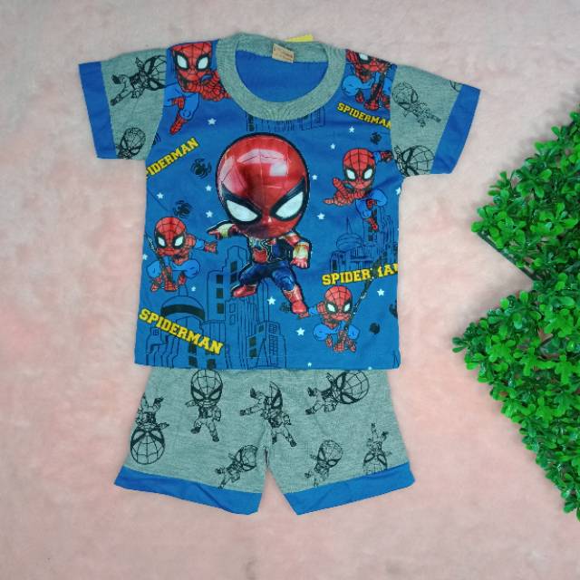 Ss#301 Setelan Anak Gambar Superhero / Baju LeD / Baju Musik Gambar Superhero Size 2-4Thn