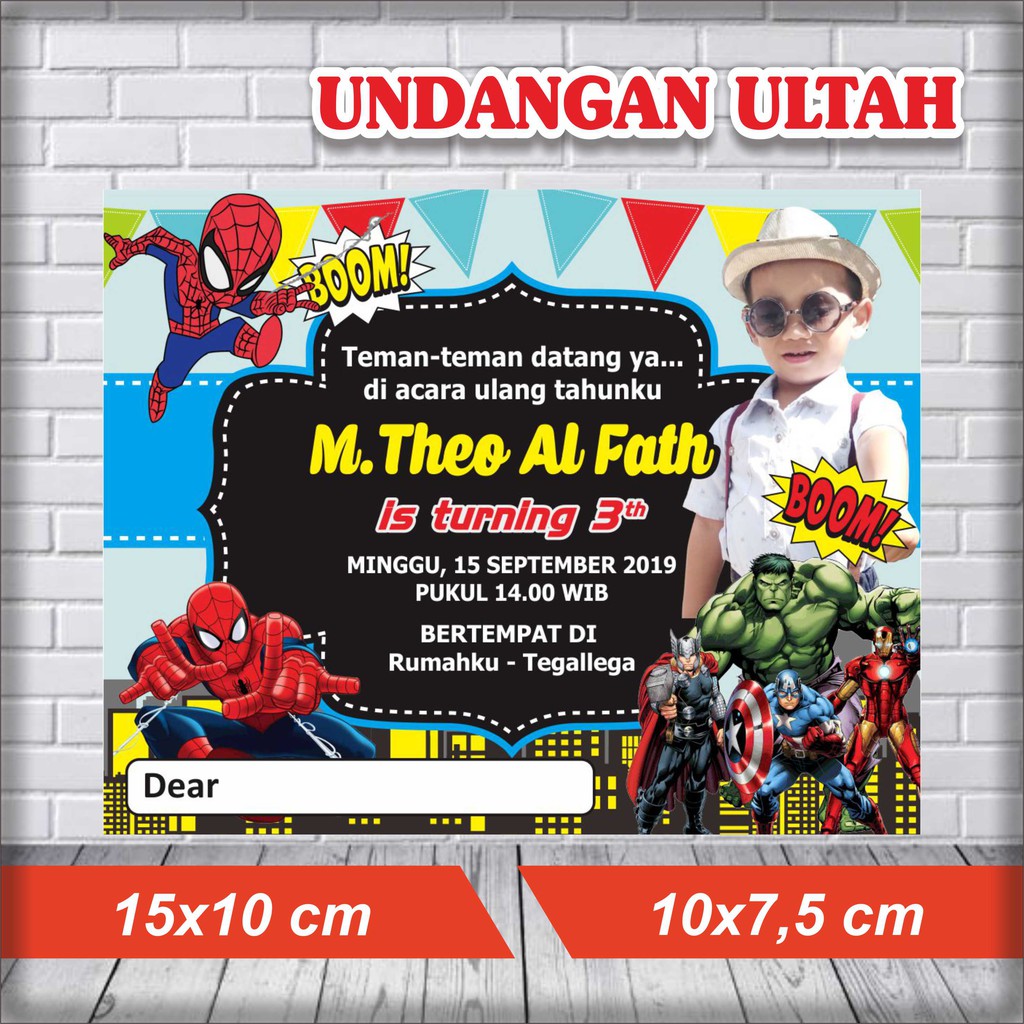 Undangan Unik / Undangan Cantik / Undangan Ultah / Undangan Ulang Tahun Tema Avengers