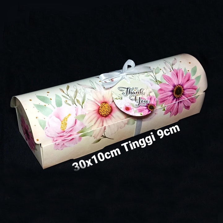 

( 5 Pcs ) Box Roll Cake Dus Bolu Gulung Bulat Packaging Kotak Brownies Pie Susu Dus Kue 30x10x9cm