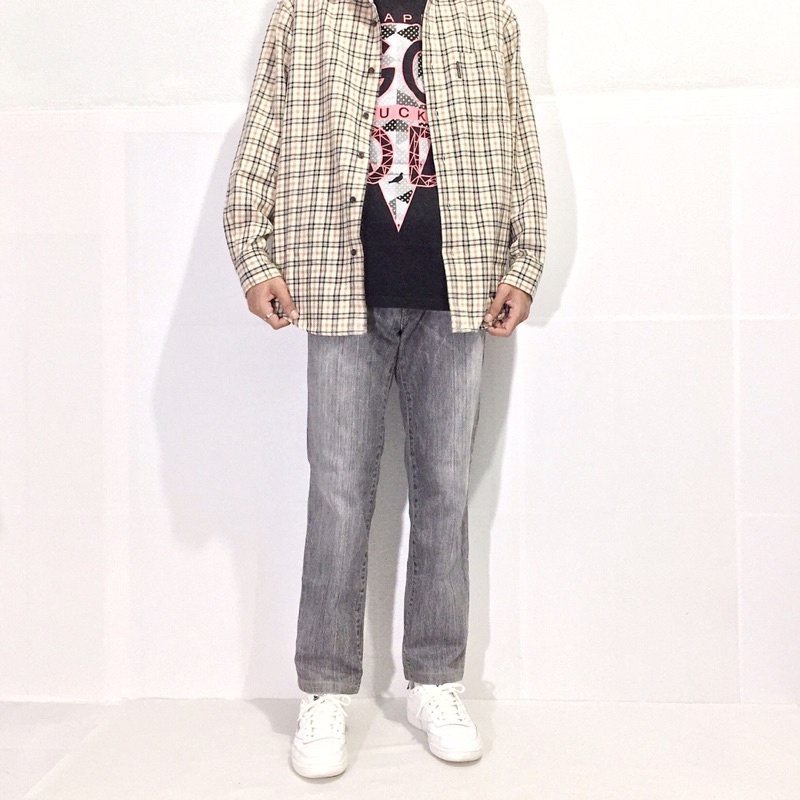 CODES COMBINE Jeans Low Waist Grey Charcoal Washed