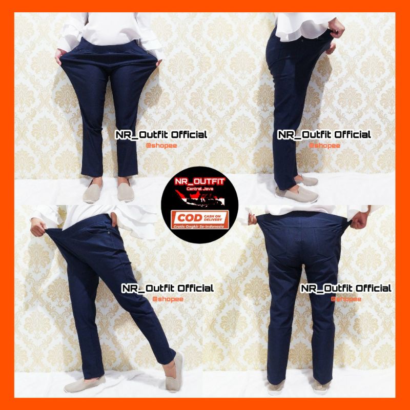 Jumbo Celana Leging Saya L5-L8 Legging Wanita Bahan Soft Jeans Import Tebal Panjang Super Stretch Lejing Full Karet Tregging