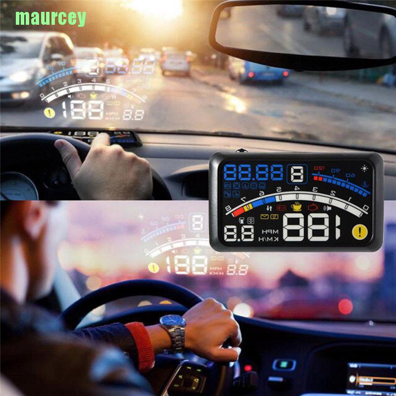 Ma Universal F4 Head Up Display Hud Odb2 Auto Car Speedometer Warning System Safety Shopee Indonesia