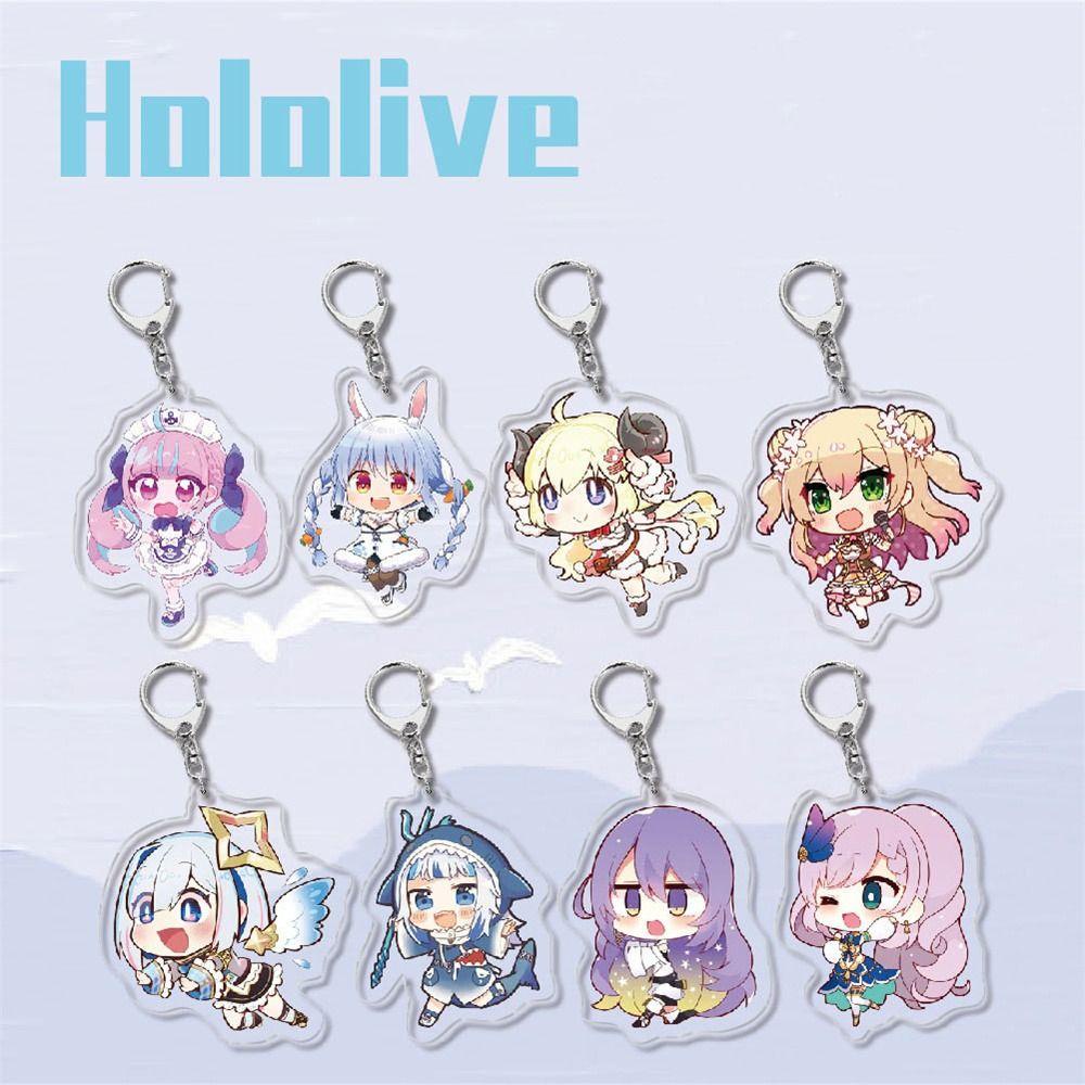 QUINTON Hololive Gantungan Kunci Kawaii Hadiah Mainan Vtuber Murasaki Shion Gawr Gura Cosplay Hololive Keyring