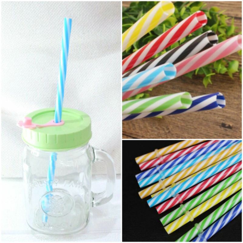 PER 1PCS Sedotan keras untuk mason jar plastik pp keras (tidak termasuk gelas)