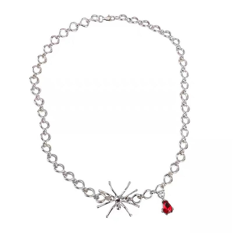 Eropa dan Amerika gaya desain kalung ins angin dingin Net Merah kepribadian Spider kalung wanita aks