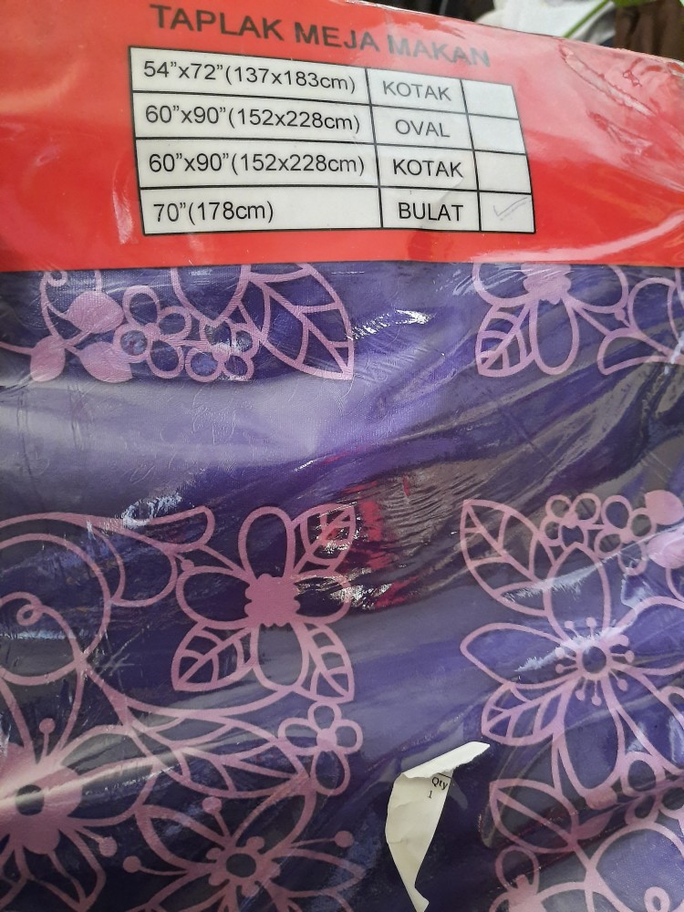 Taplak Meja Makan Bulat 6–8 Kursi Waterfroof Plastik