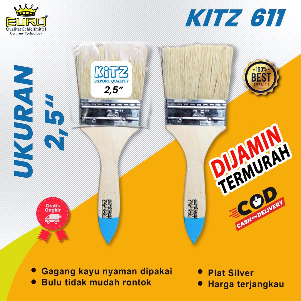 Kuas cat 2.5 inchi KITZ/kuas MURAH Berkualitas