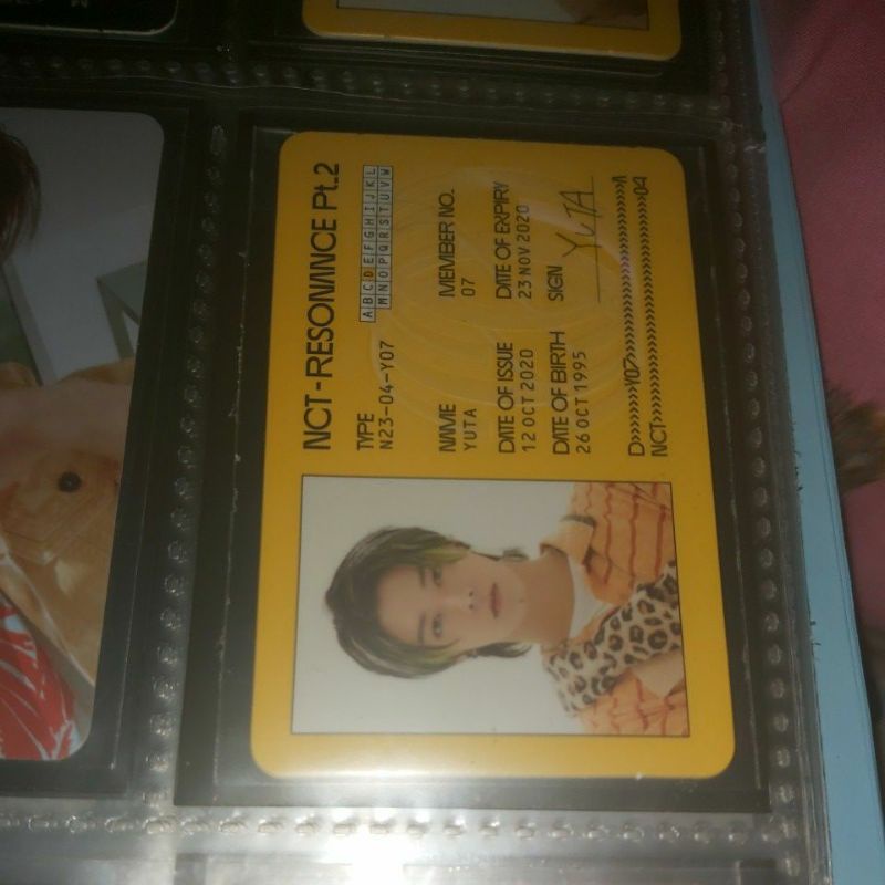 id card yuta nct resonance 2020 departure era, ofc