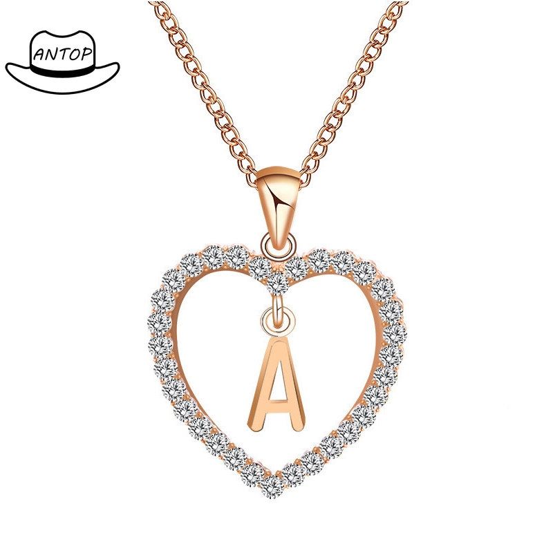 Antop！Kalung Titanium Fashion Rantai Huruf Liontin 26 Hadiah Huruf Inggris Necklace