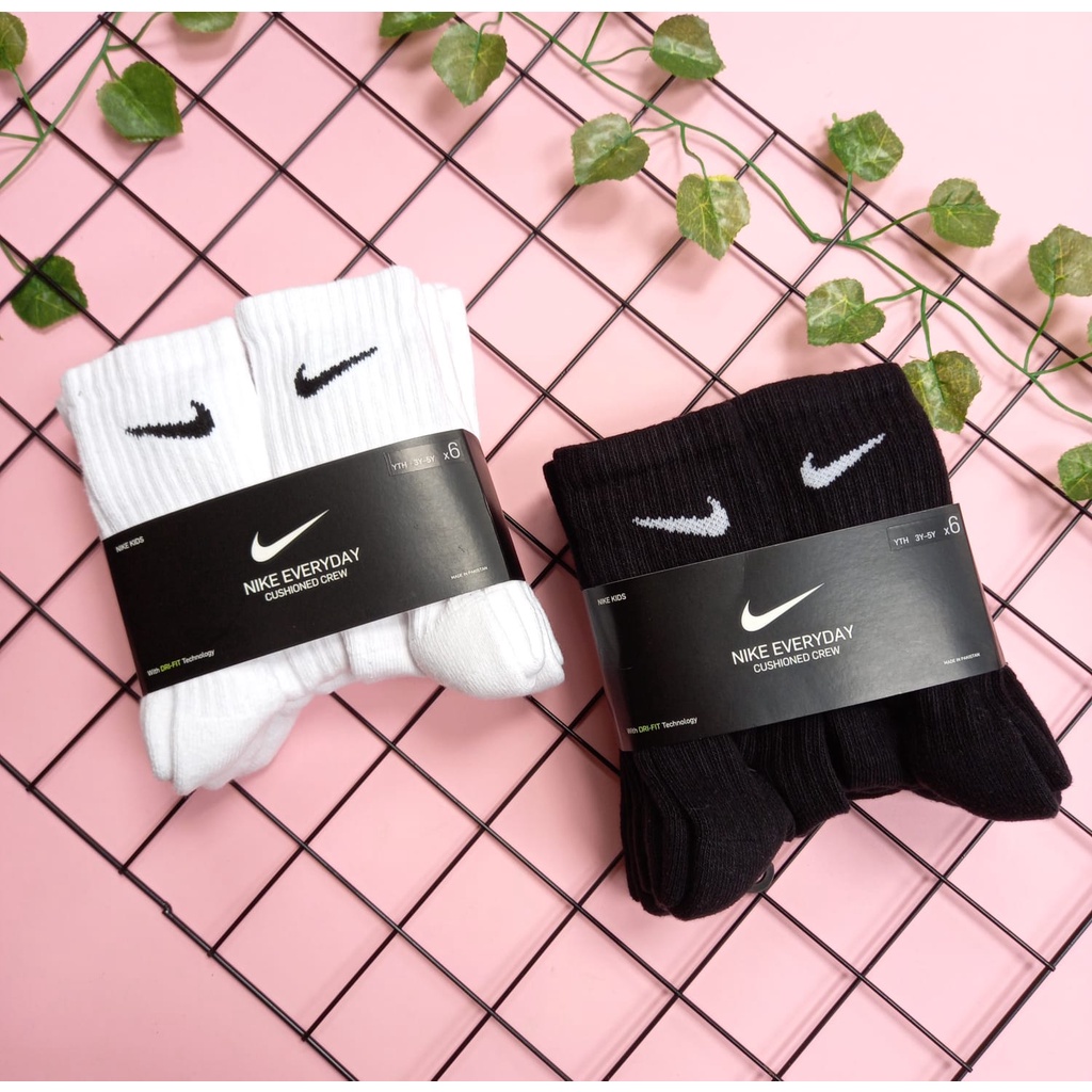 Kaos Kaki Nike  Panjang 1 pack isi 6 pasang // sisa ekspor