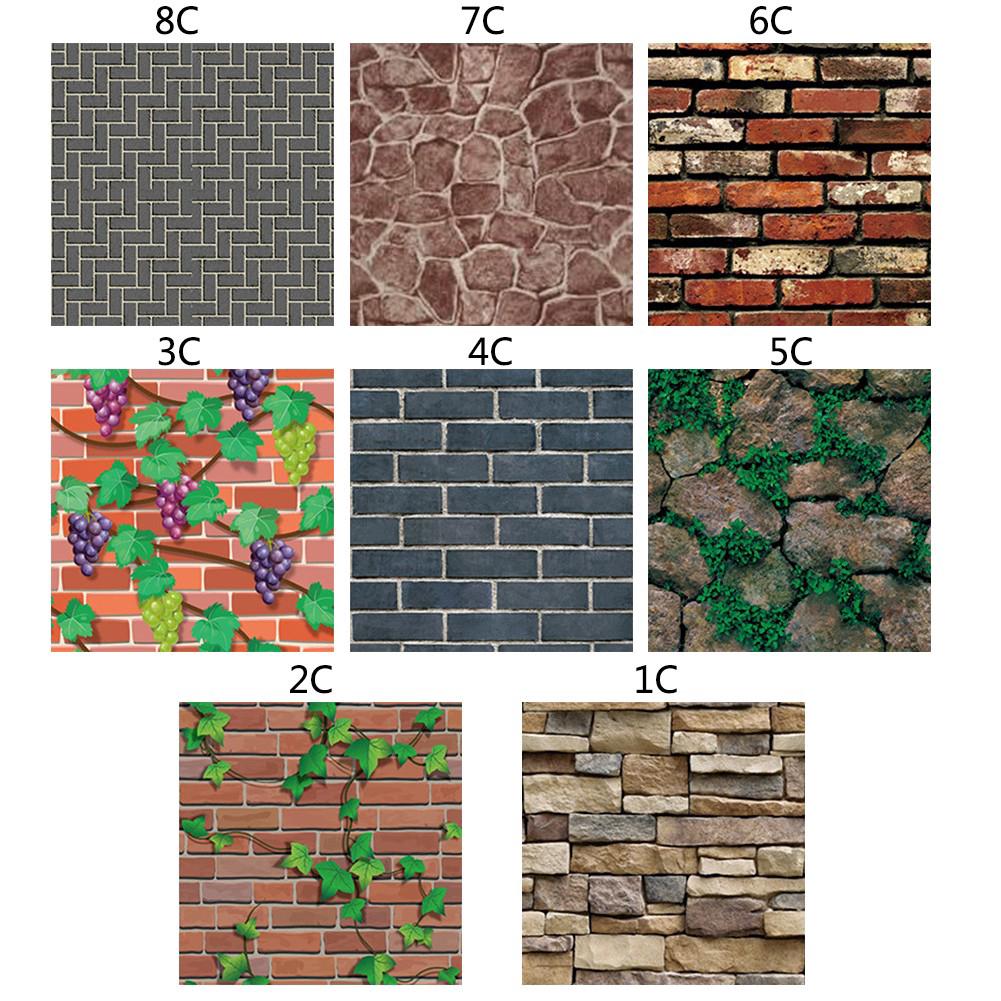  cele Stiker Dinding 3D  Motif  Batu  Bata  Brick Pattern 