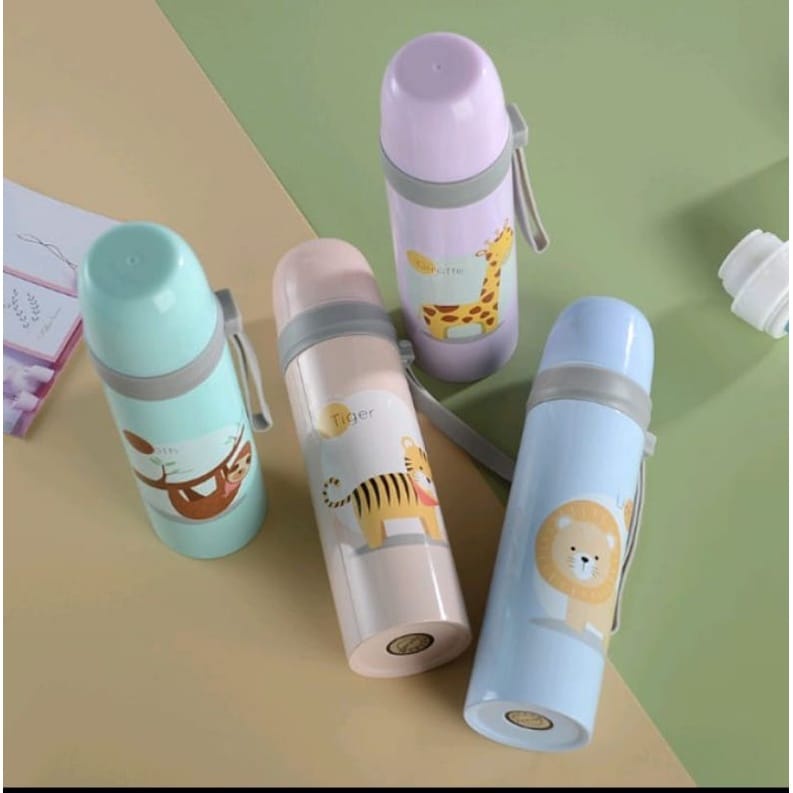 BOTOL TERMOS TEMPAT AIR PANAS MOTIF KARAKTER ANIMAL CARTOON BINATANG