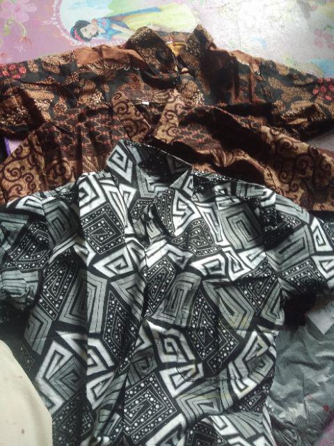 Asifa Batik Hrb026 Kenongo Kemeja Tosca Pekalongan Padi M L Xl Sogan Tulis Halus Kemeja Batik