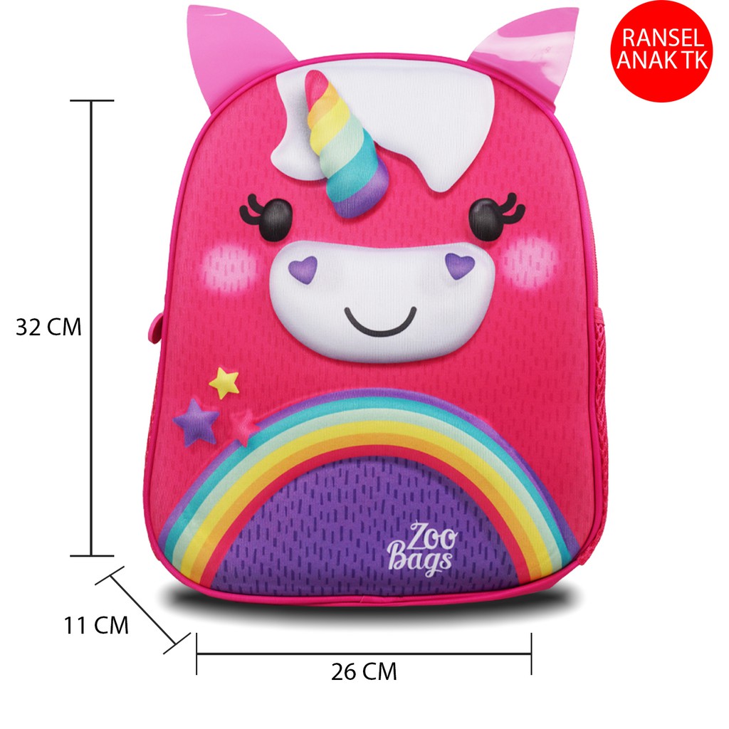 TRIXIE - Tas Ransel Sekolah Anak Karakter ZOO/Tas Sekolah Anak Karakter Binatang/Tas Ransel Sekolah