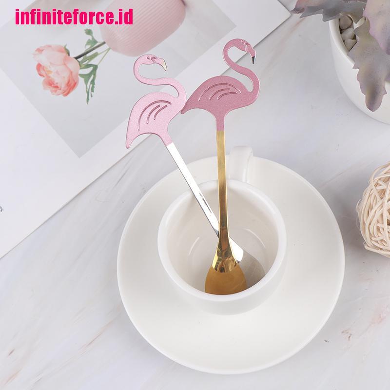 Sendok Dessert Es Krim Sup Desain Flamingo Gaya Elegan Untuk Peralatan Makan
