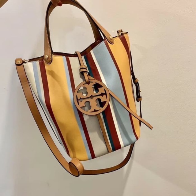 Tory Burch Miller Stripe Bucket Bag-ORIGINAL GUARANTEE 100%