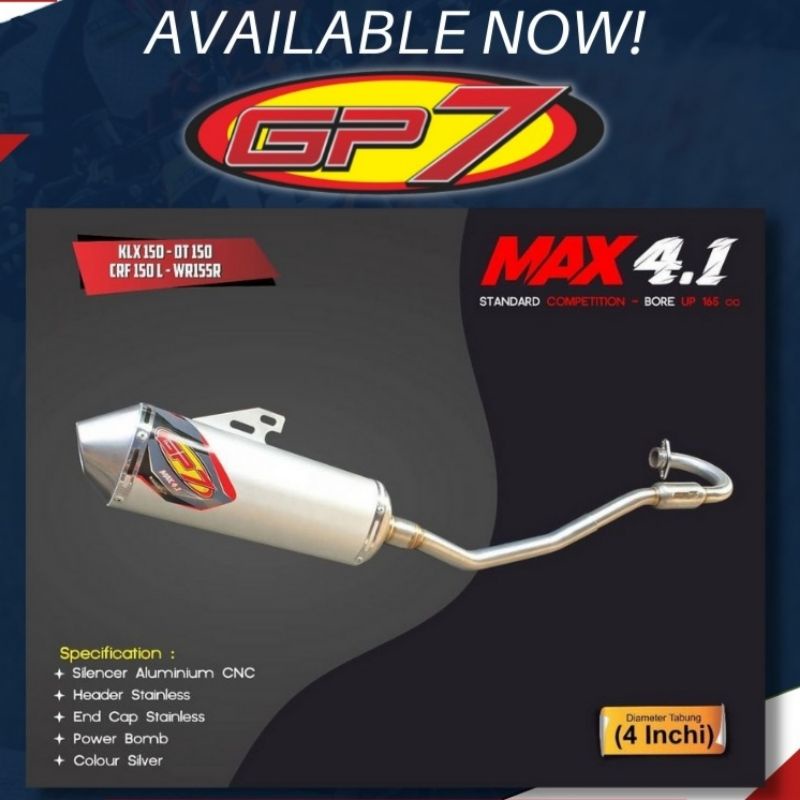Knalpot GP7 MAX 4.1 Original - KLX / CRF/ WR155