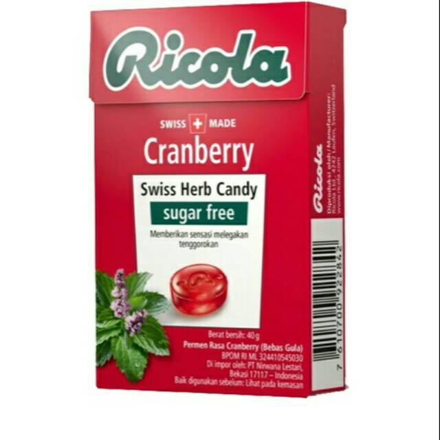 

Ricola sugar free Candis Cranberry 40g