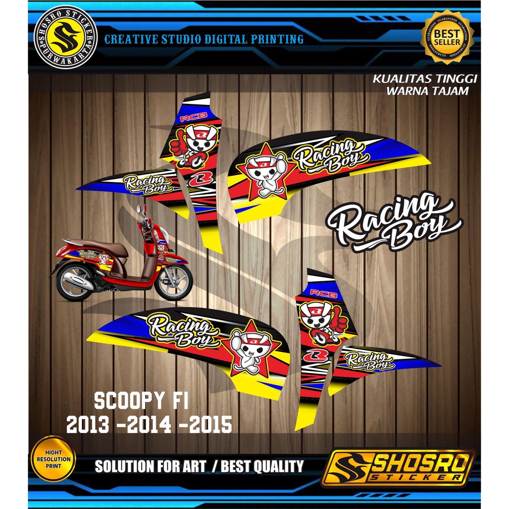 COD POLET LIS STRIPING MOTOR SCOOPY 2014 VARIASI RACING / STIKER MATIK SCOOPY 2013 - 2015 POLET SEMI