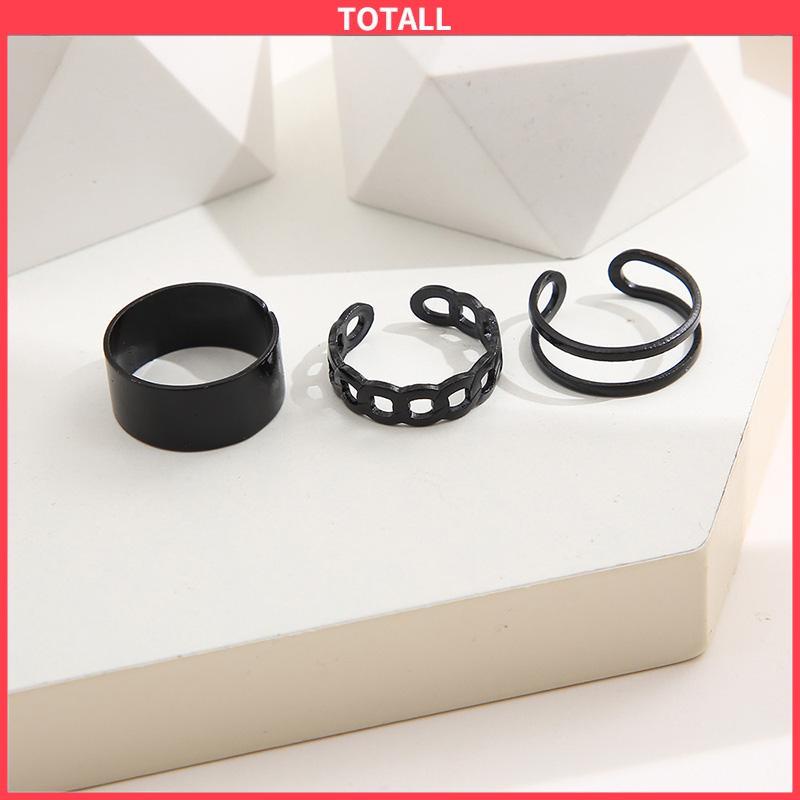 COD 3 Pcs/set Korea Vintage Jari Cincin Set In Fashion Keren Punk Knuckle Cincin untuk Pria Wanita Hip Hop Perhiasan-Totall