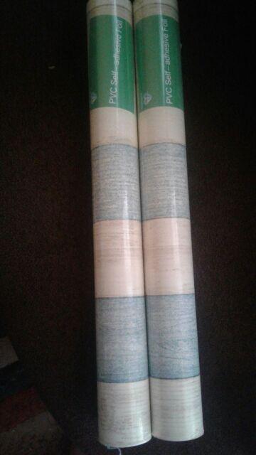 Wallpaper Sticker Dinding Papan Kayu Kuning Gading Biru Walpaper Stiker